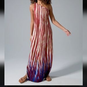 Soma One-Shoulder Striped Maxi Dress